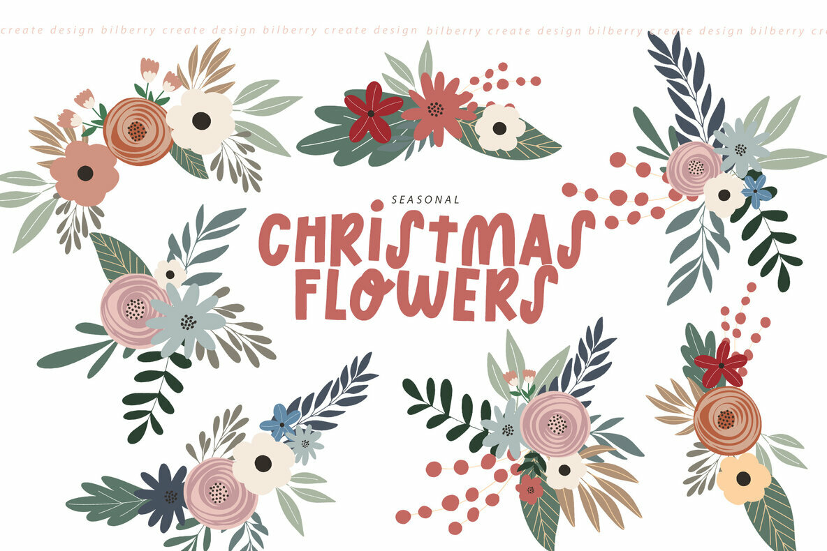 Christmas Flowers Art Set Christmas Flowers Art Set