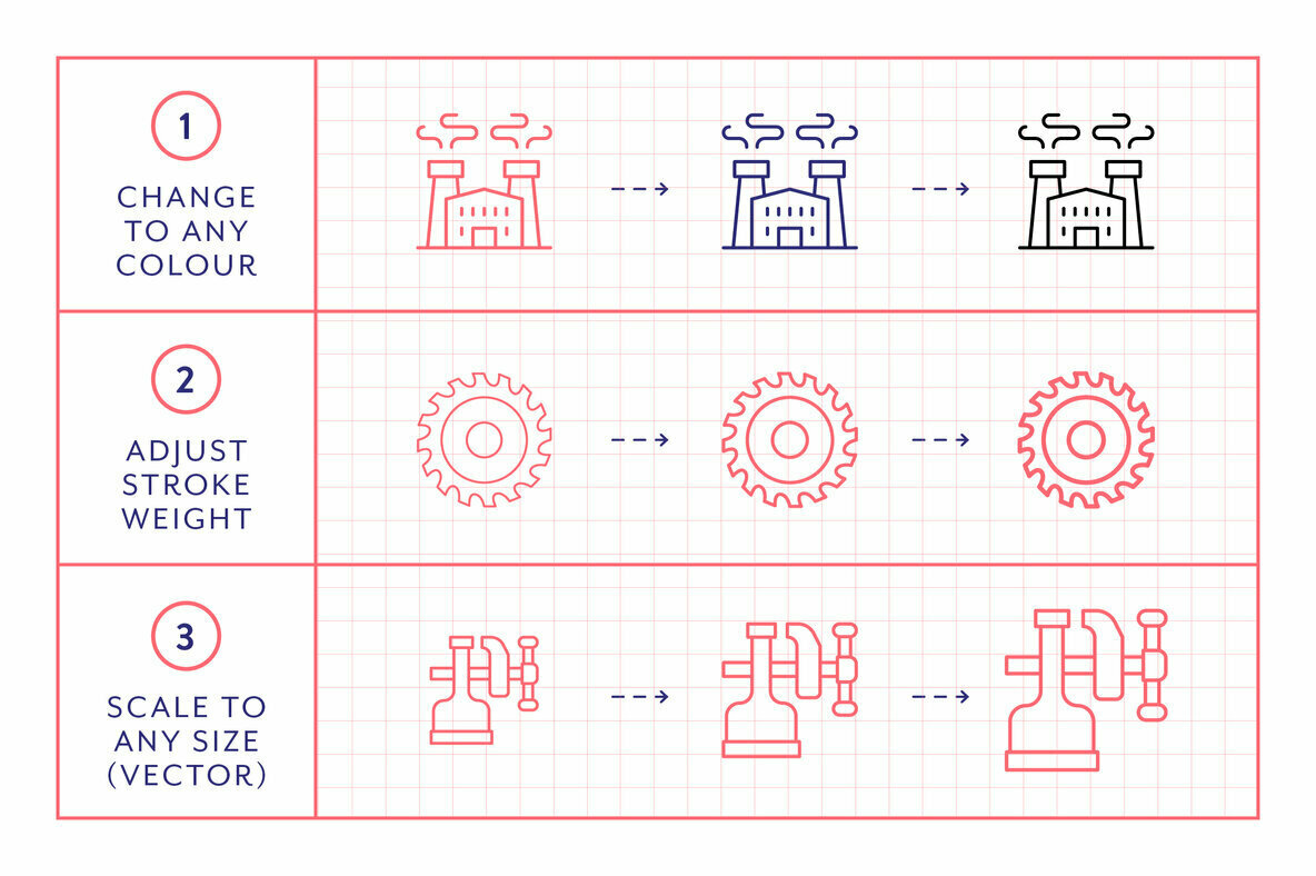 Construction Line Icons 3