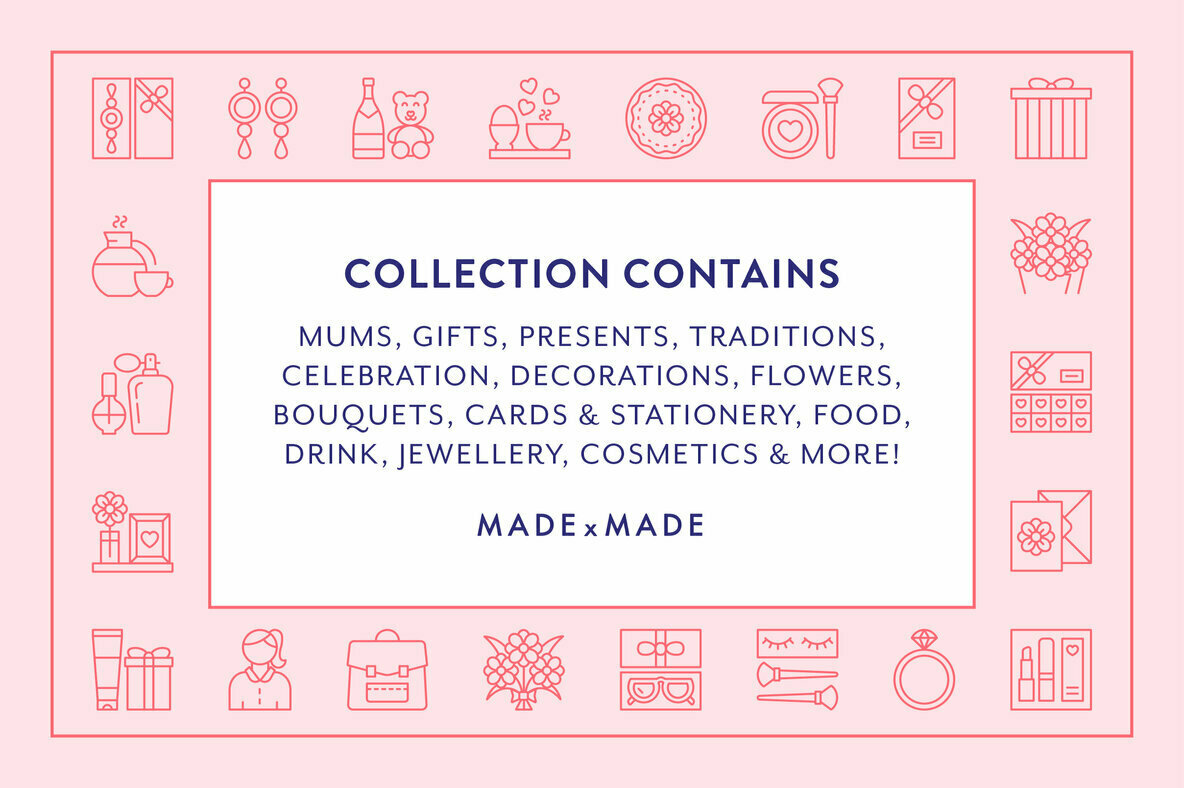 Mothers Day Line Icons 2