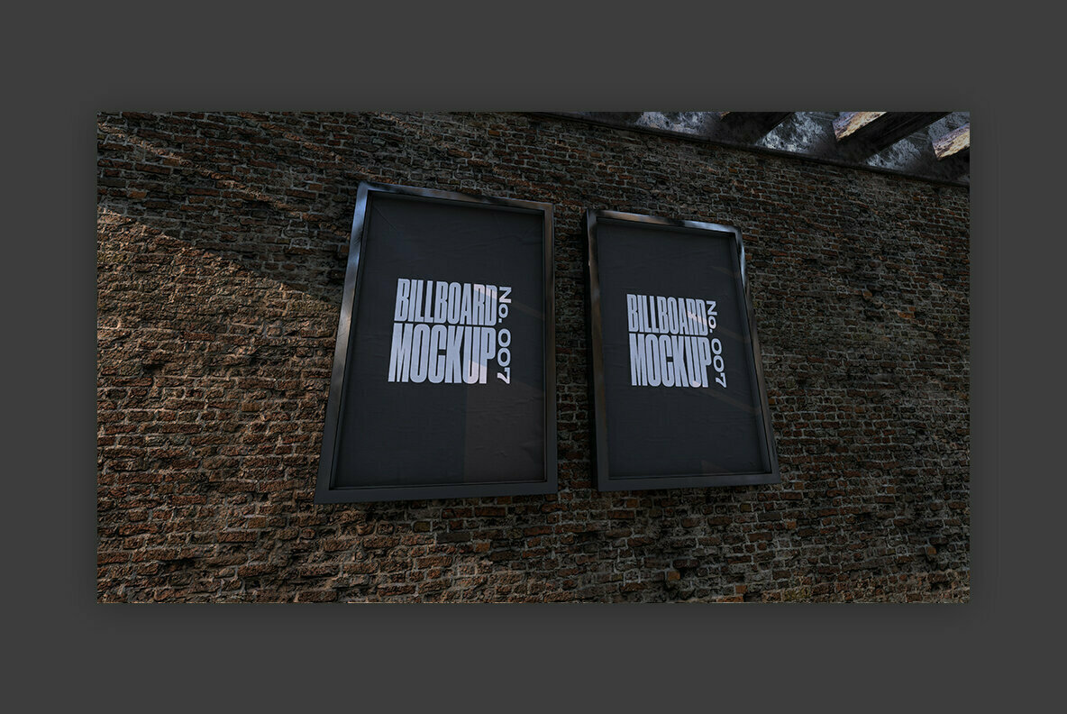 Brick Wall Double Billboard Mockup   No  007 2