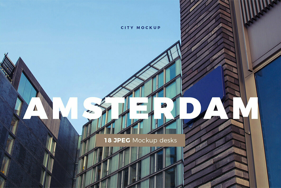 Amsterdam   Realistic Desk Sign Mockups 1