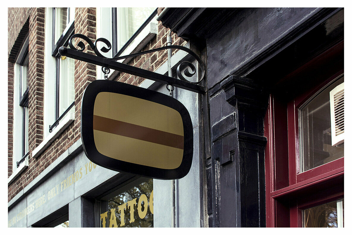 Amsterdam   Realistic Desk Sign Mockups 2