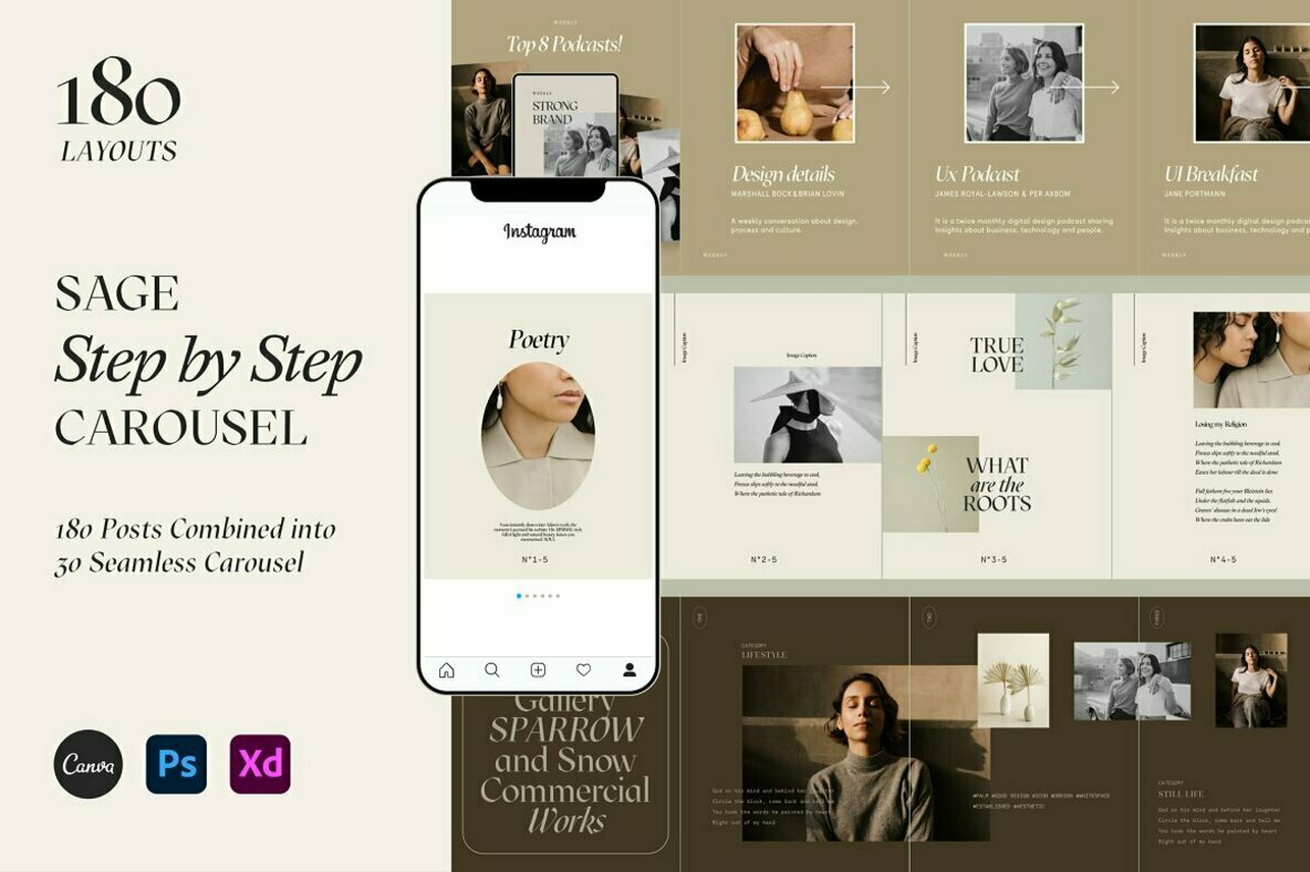 Sage Step by Step Carousel Templates 1
