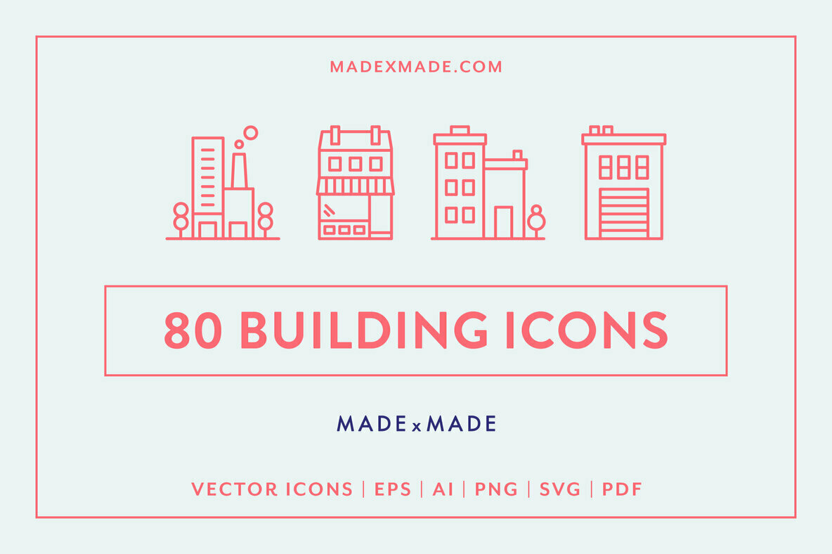 Buildings Line Icons 1