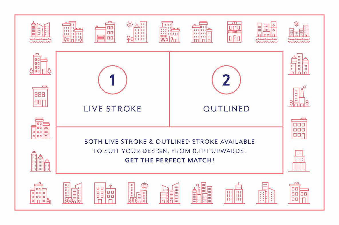 Buildings Line Icons 4