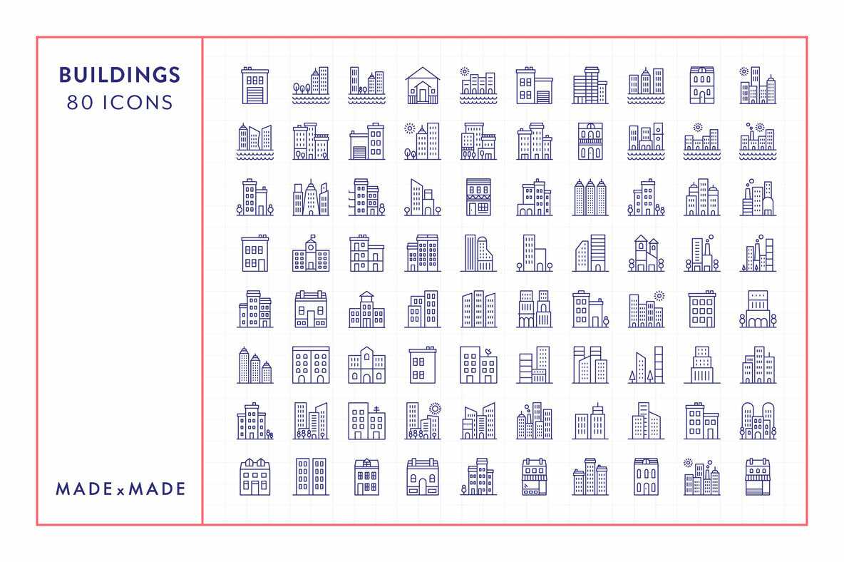 Buildings Line Icons 5