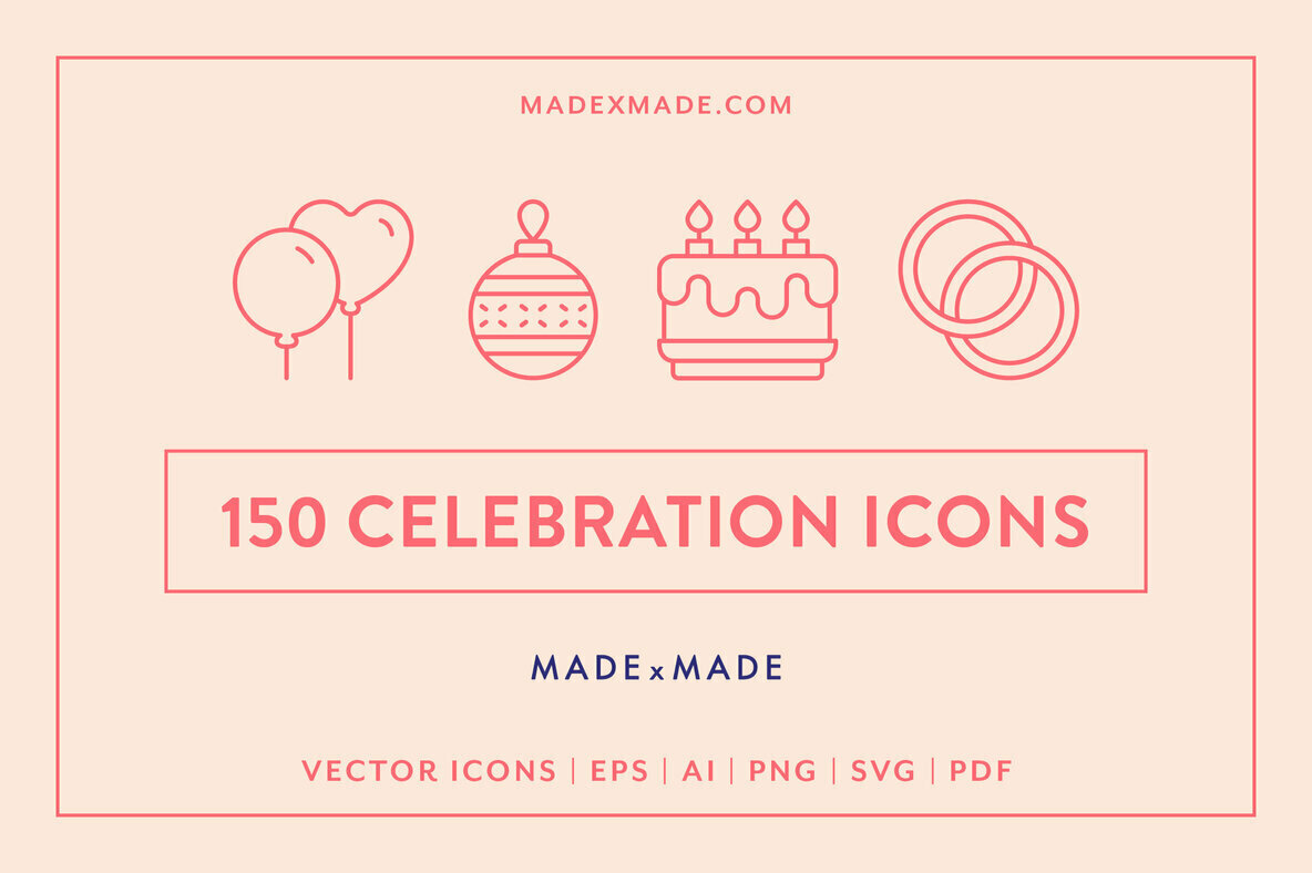 Celebration Line Icons Celebration Line Icons