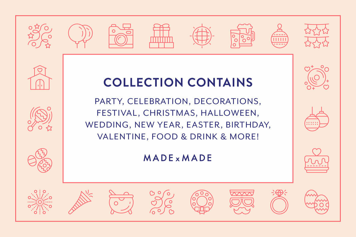 Celebration Line Icons Celebration Line Icons