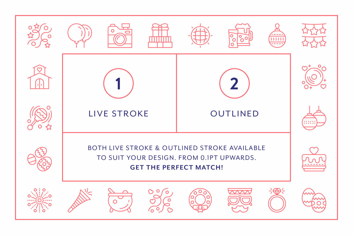 Celebration Line Icons Celebration Line Icons