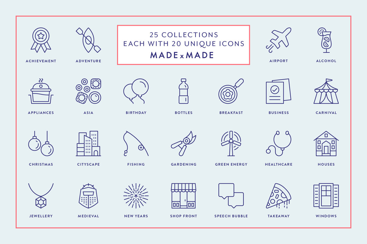 4x Mega Bundle Line Icons 4x Mega Bundle Line Icons