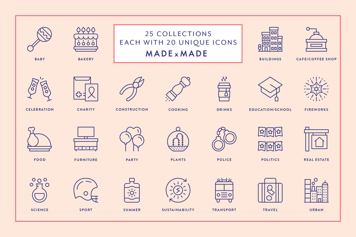 4x Mega Bundle Line Icons 4x Mega Bundle Line Icons