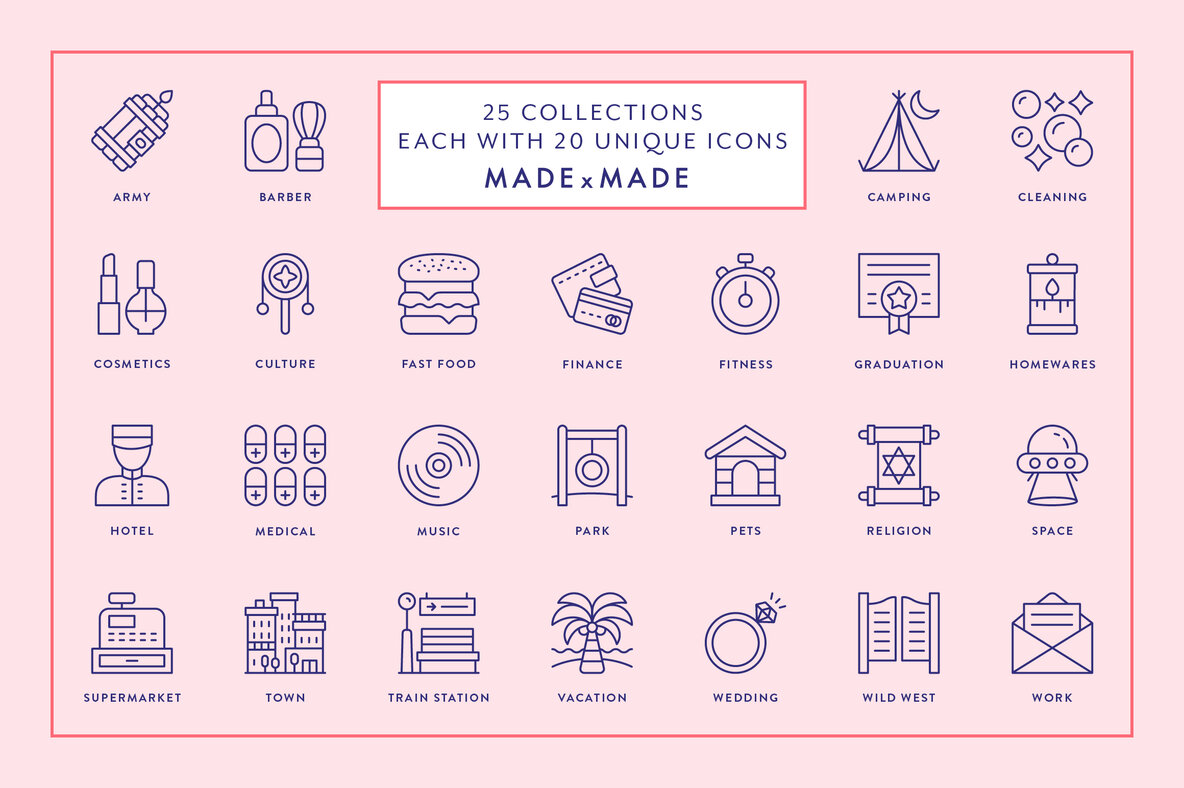 4x Mega Bundle Line Icons 4x Mega Bundle Line Icons
