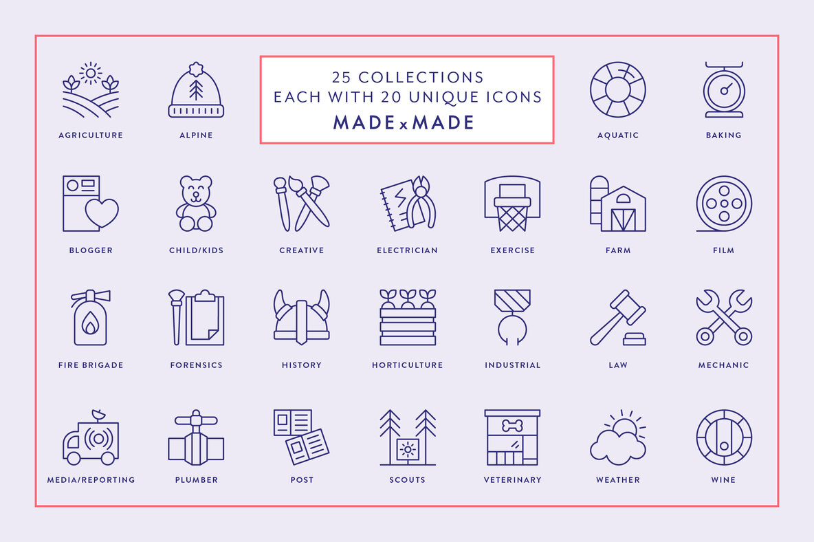 4x Mega Bundle Line Icons 4x Mega Bundle Line Icons