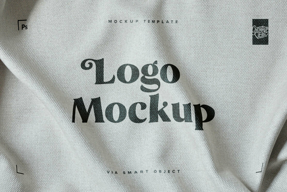 Fabric Print Logo Mockup Fabric Print Logo Mockup