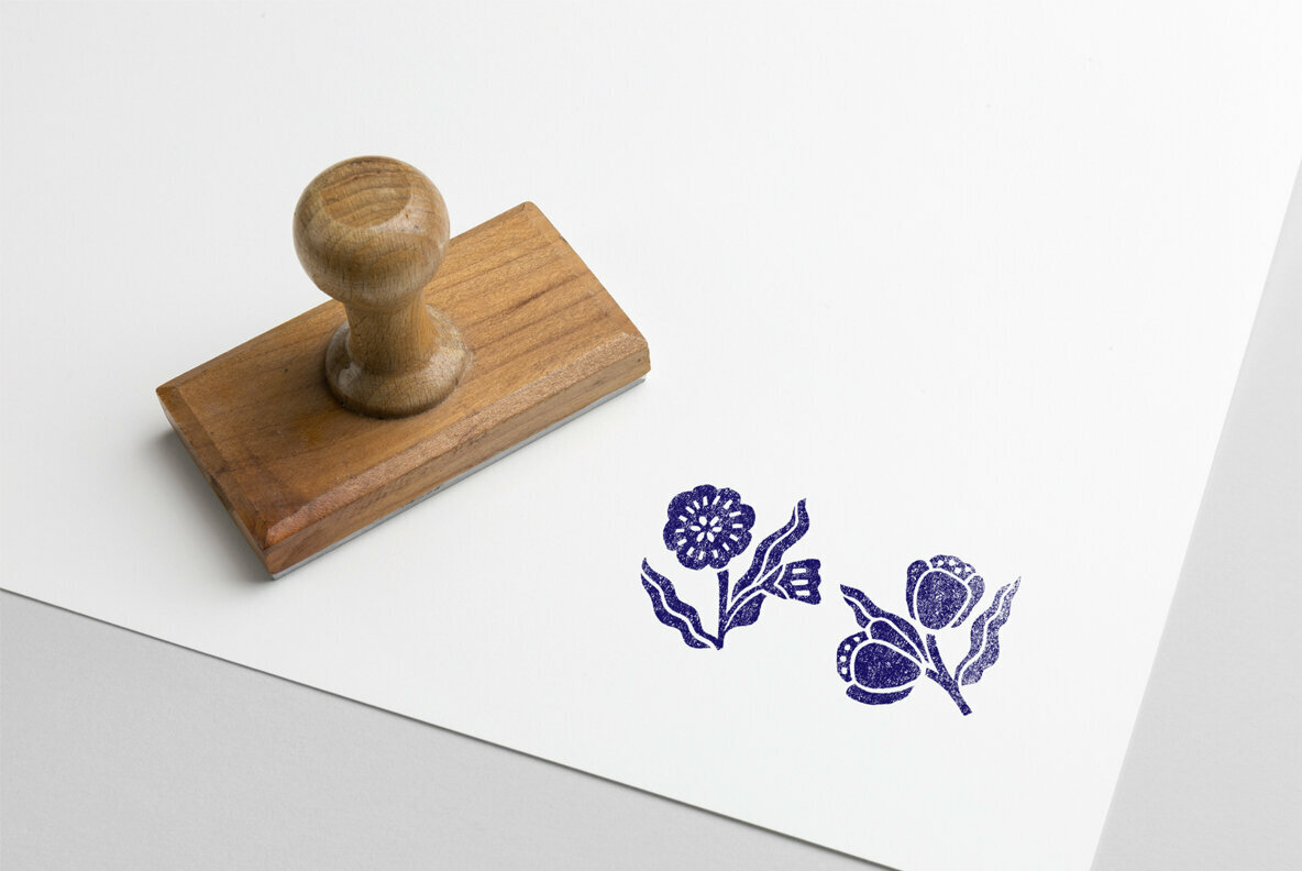 Botanical Linocut Vector Set V2 4