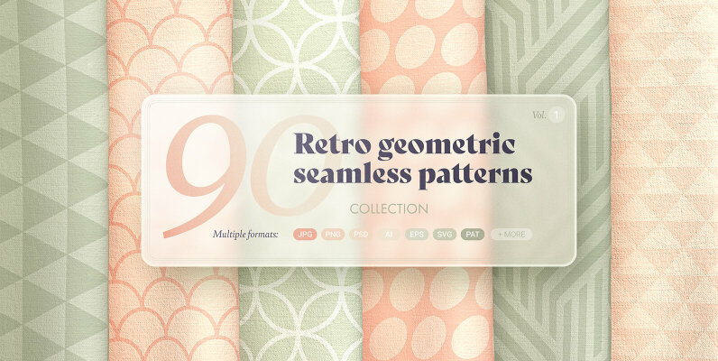 Retro Geometric Seamless Patterns Collection