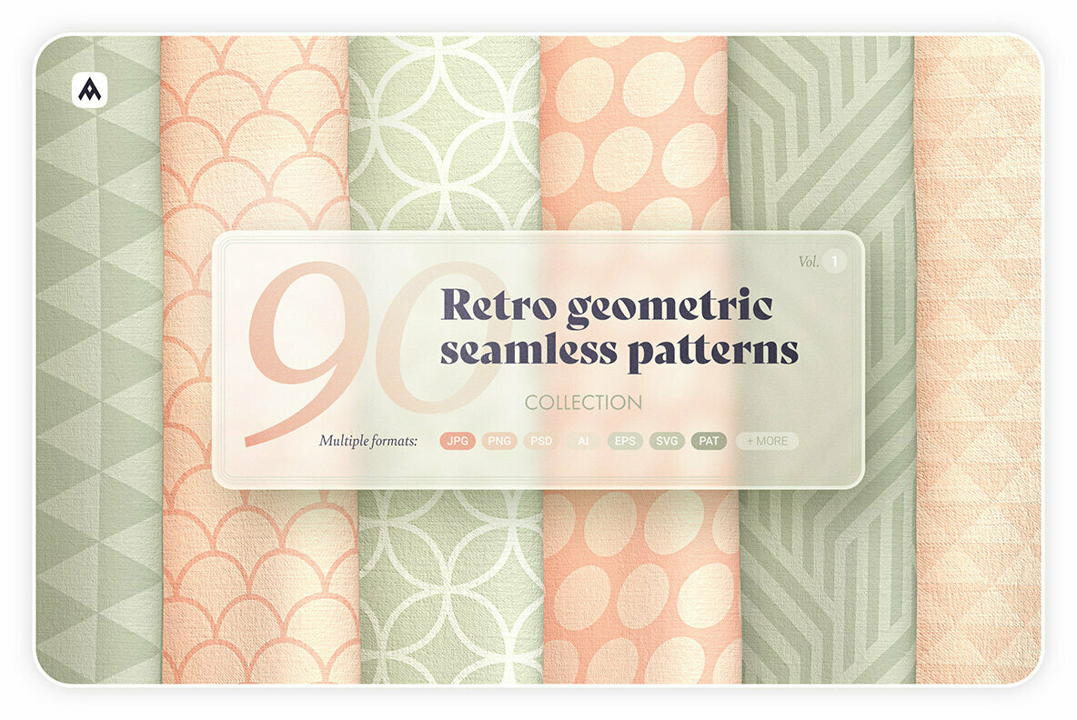 Retro Geometric Seamless Patterns Collection 1