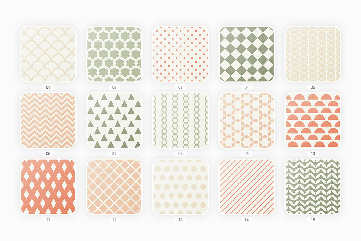 Retro Geometric Seamless Patterns Collection 2