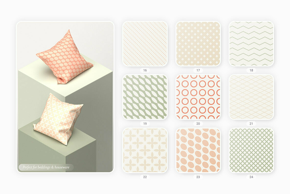 Retro Geometric Seamless Patterns Collection 3