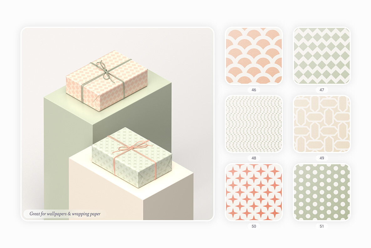 Retro Geometric Seamless Patterns Collection 7