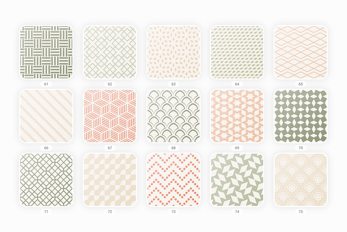 Retro Geometric Seamless Patterns Collection 9