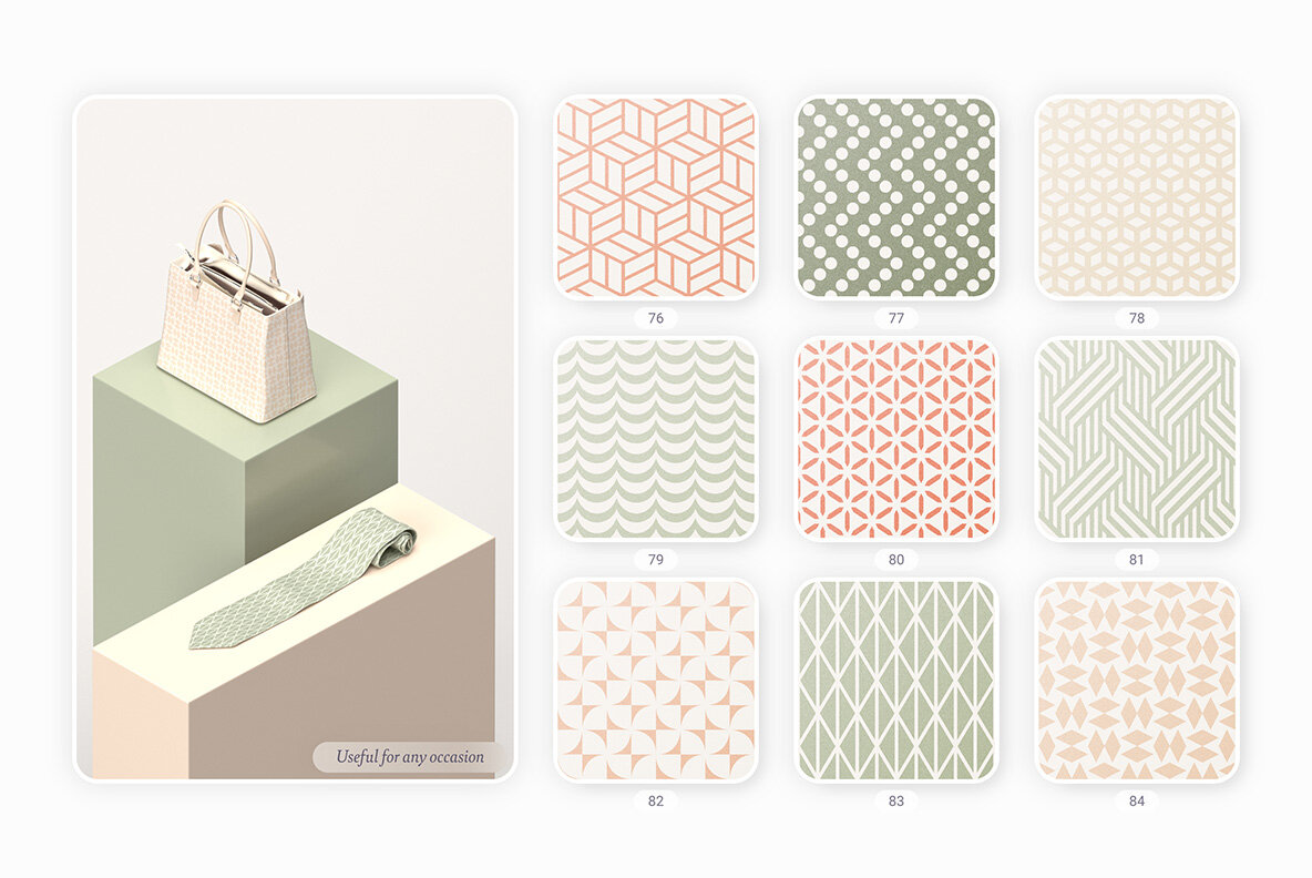 Retro Geometric Seamless Patterns Collection 10