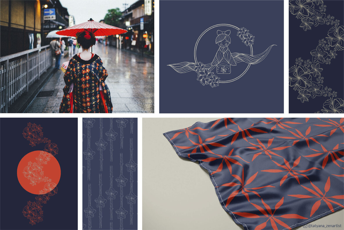 Japanese Kokeshi Doll Linear Clipart Collection 10