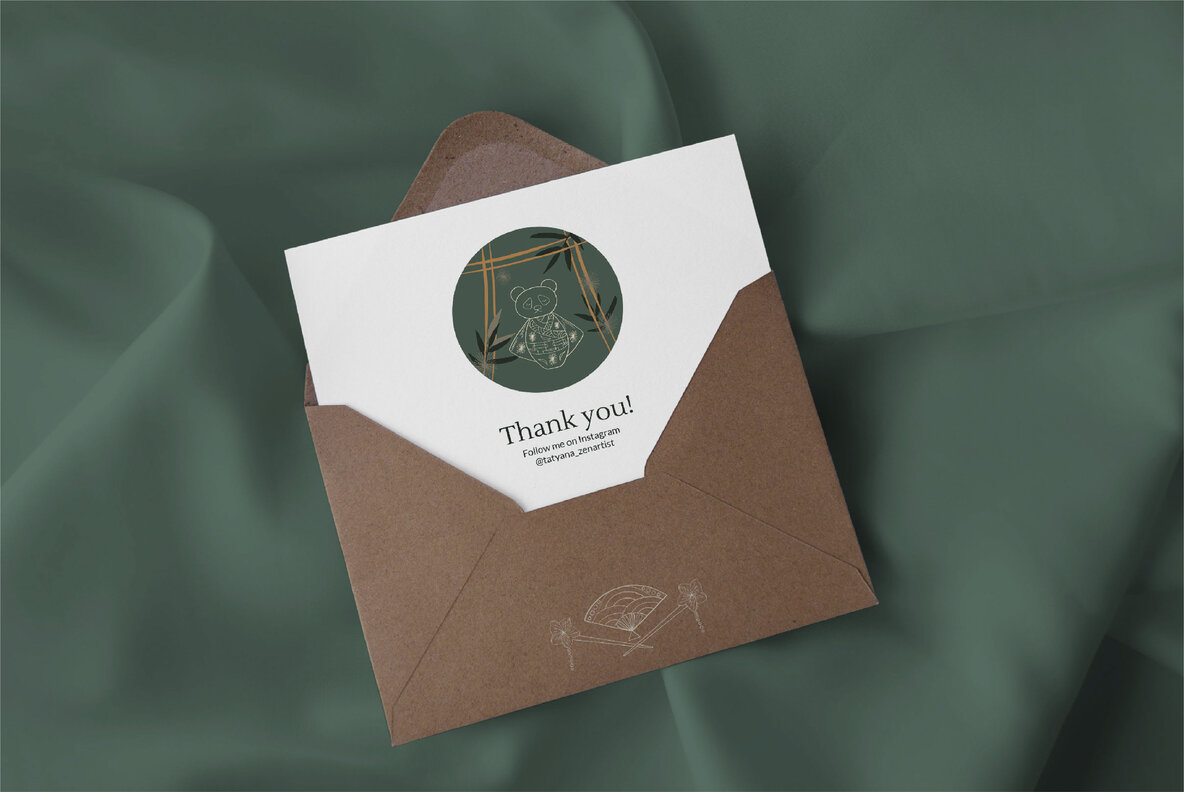 Japanese Kokeshi Doll Linear Clipart Collection 12