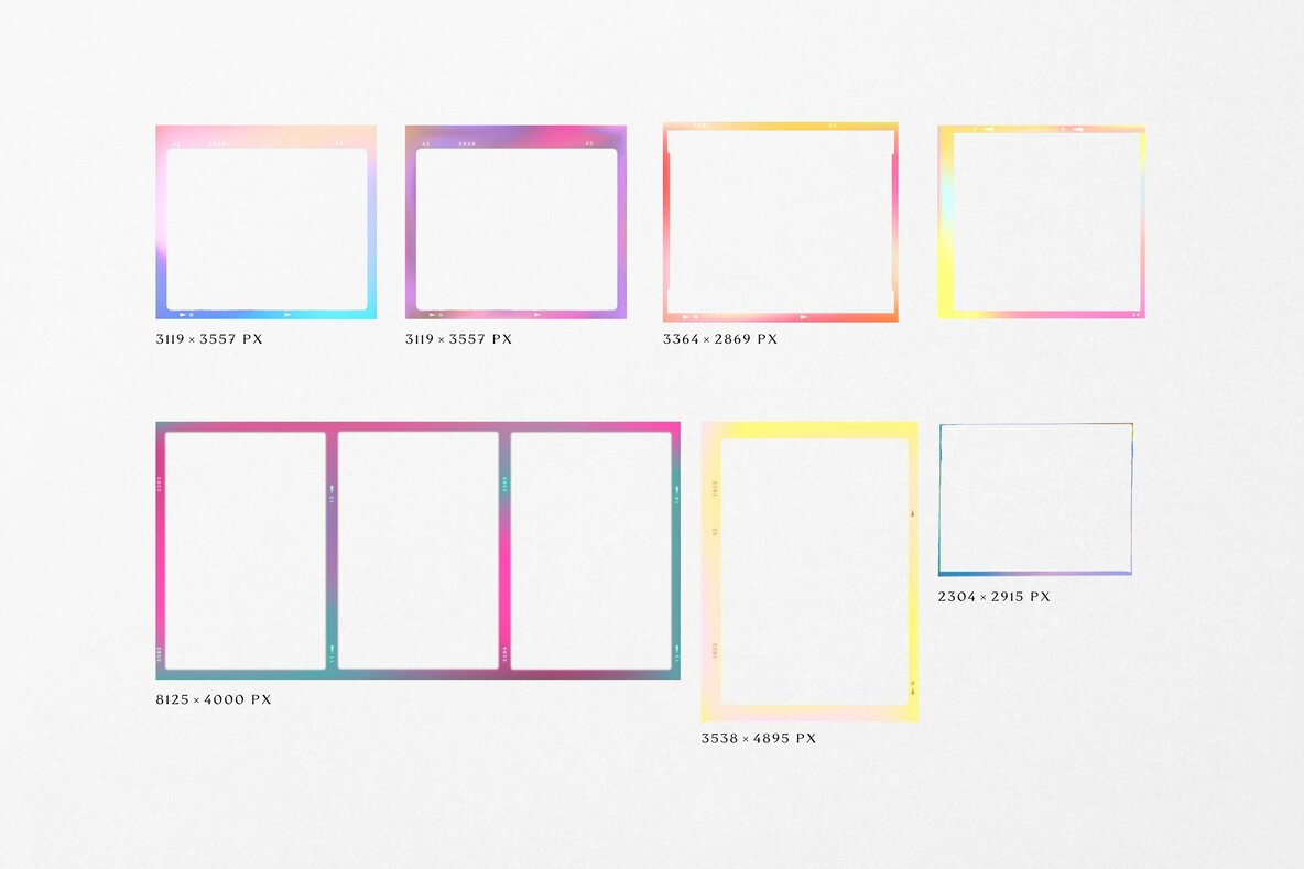 Gradient High Quality Film Frames Gradient High Quality Film Frames