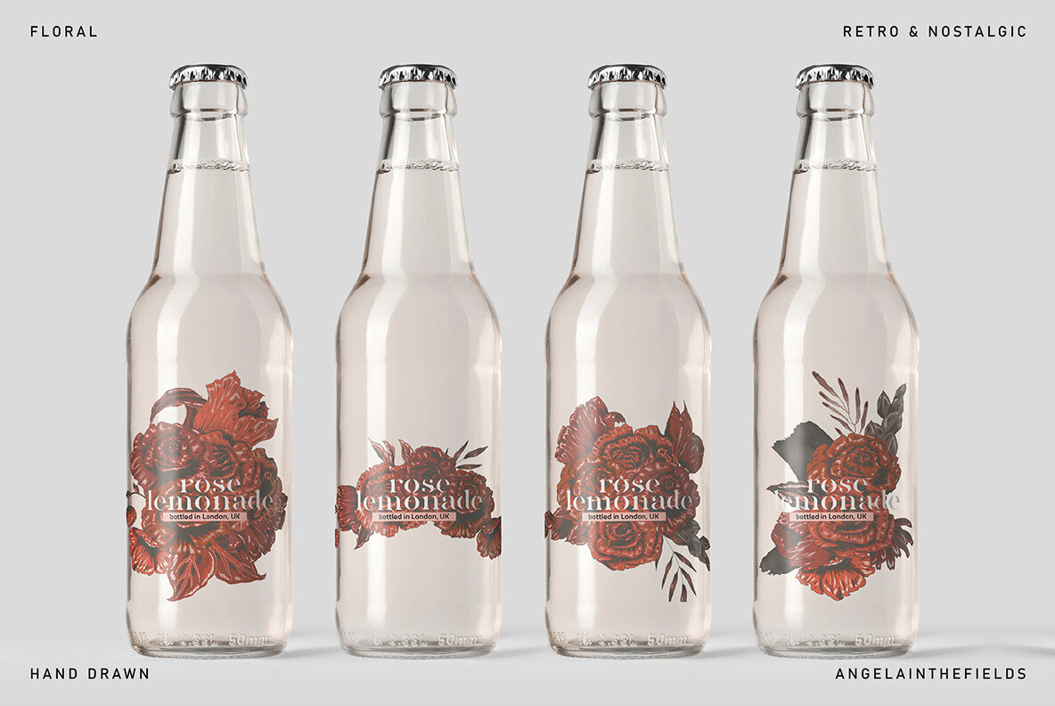 Dark   Demure Floral Illustration Set 3