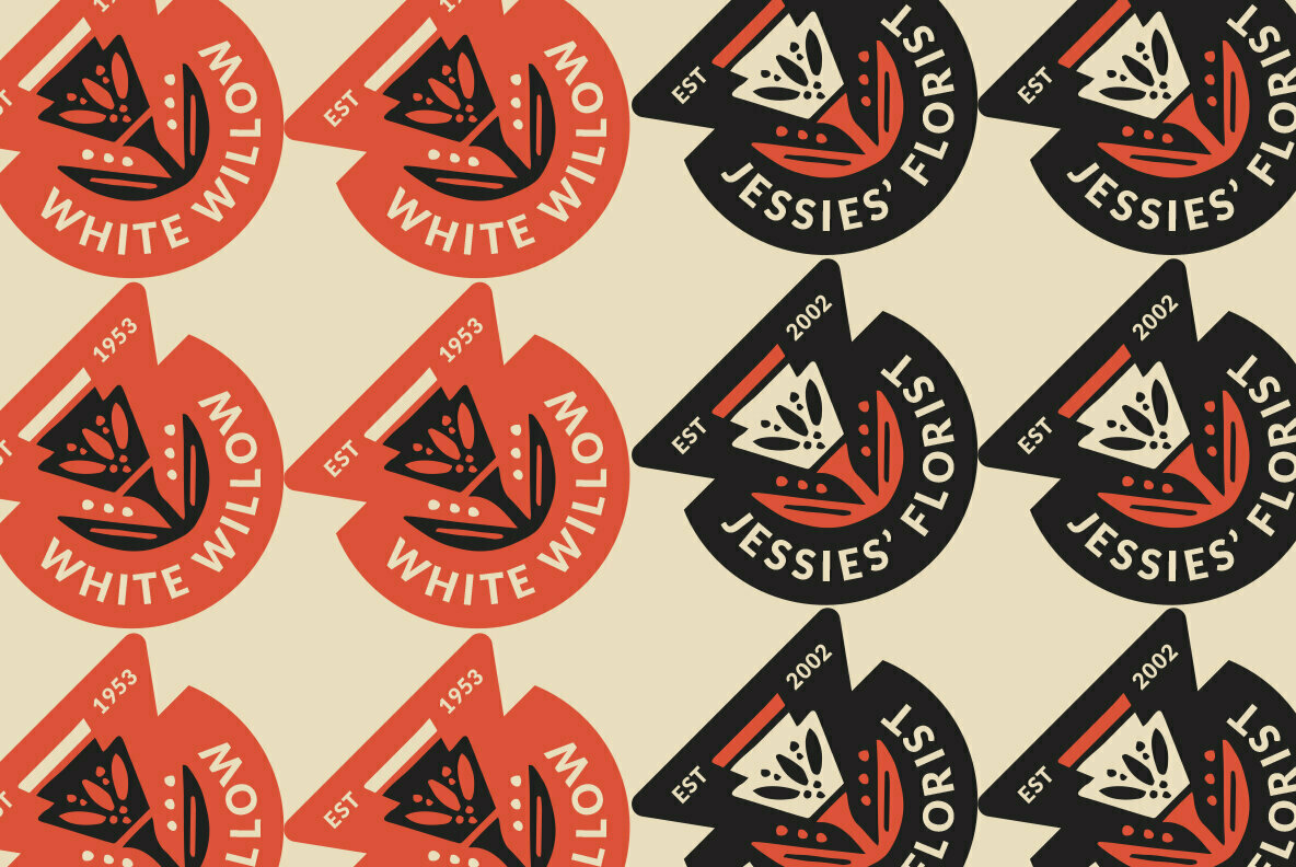 Abstract Linocut Badge Builder 2