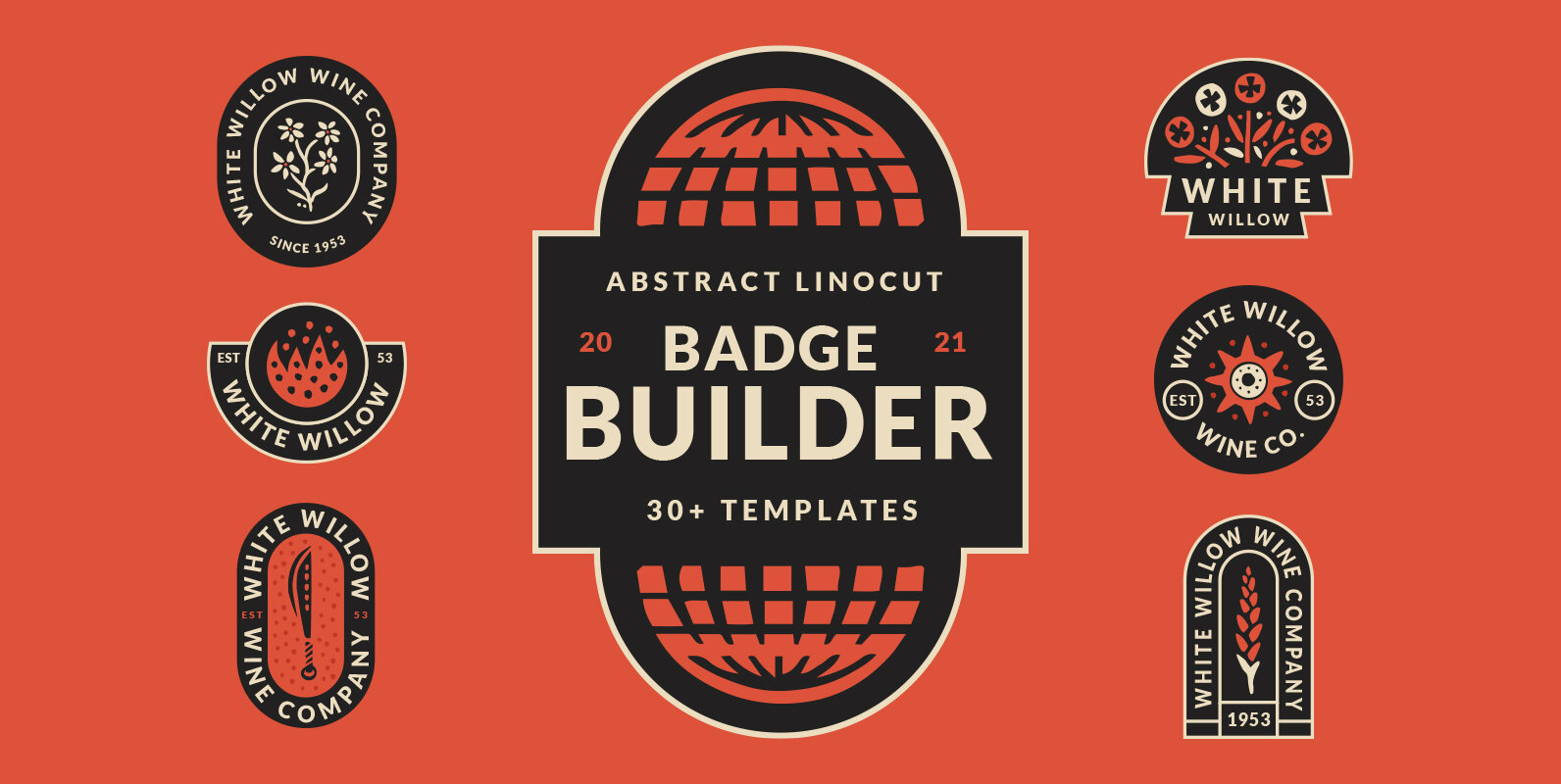 Abstract Linocut Badge Builder Abstract Linocut Badge Builder