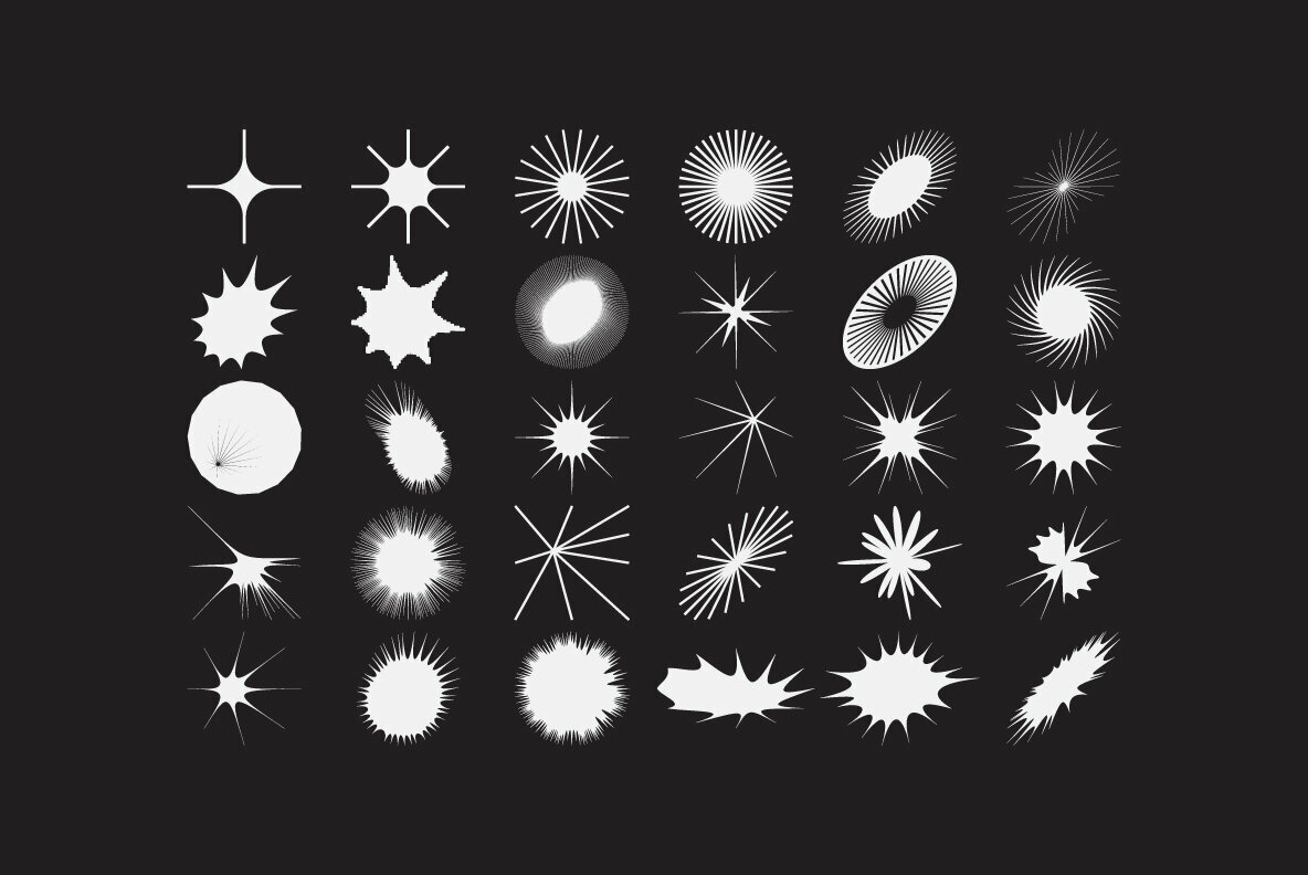 100 Geometric Vector Star Shapes 4