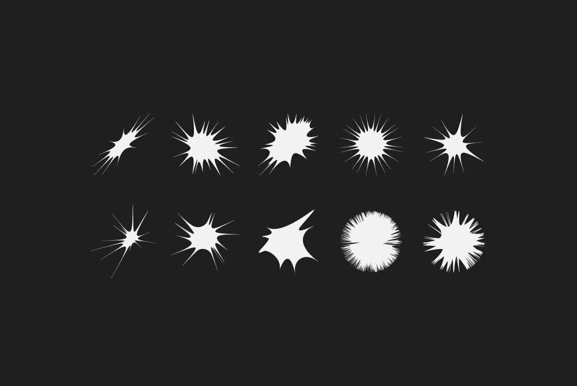 100 Geometric Vector Star Shapes 5