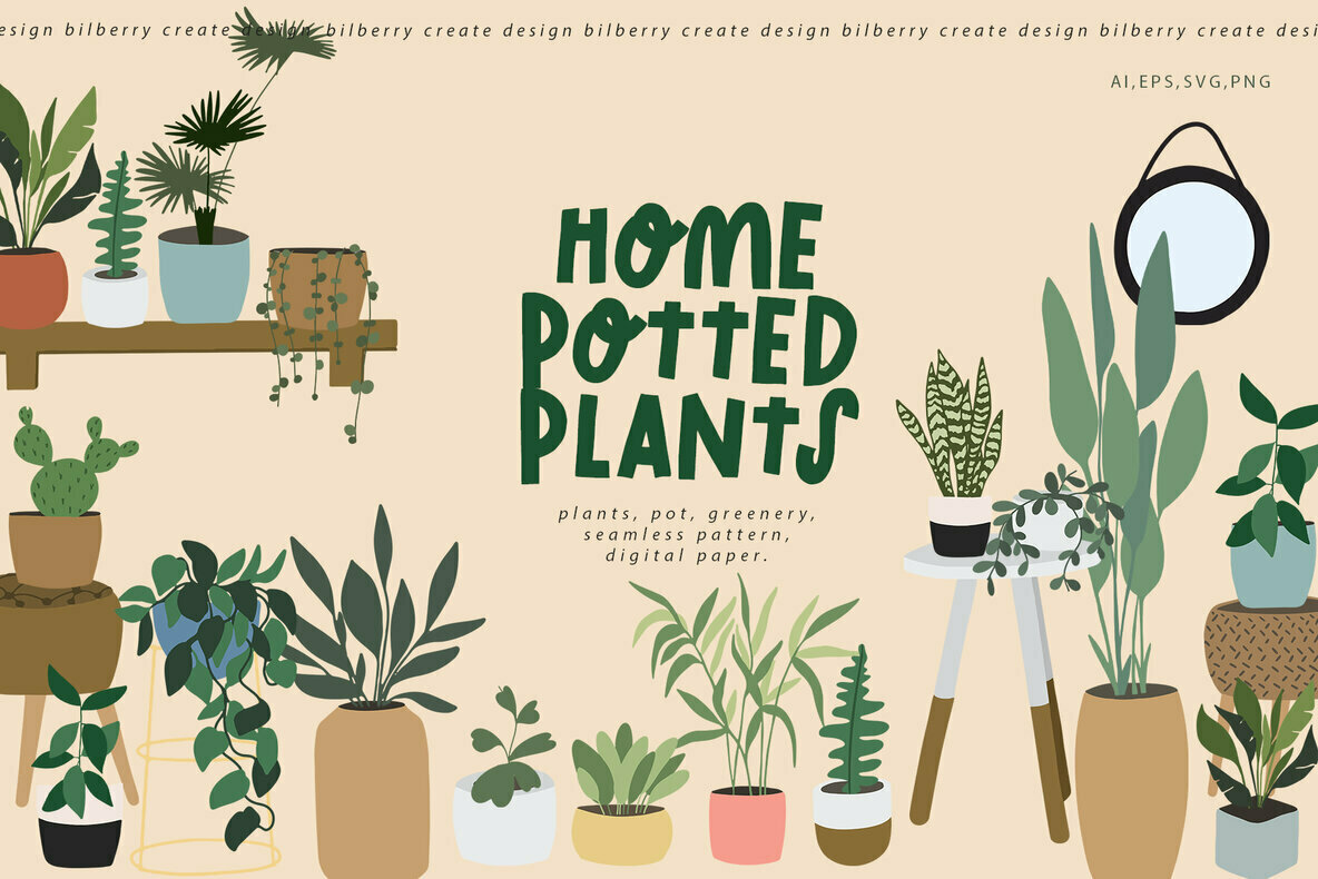 Home Potted Plant Art Set Home Potted Plant Art Set