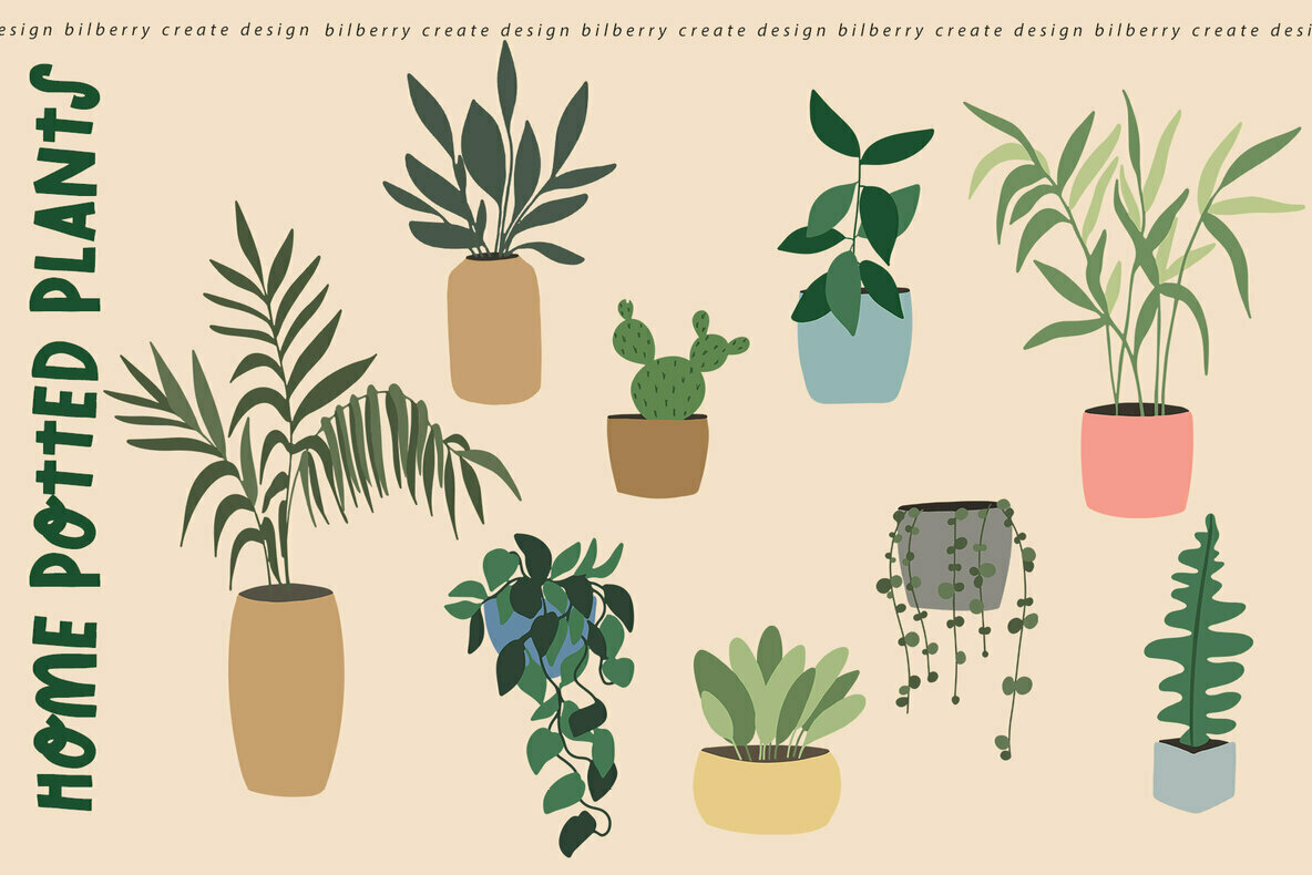 Home Potted Plant Art Set Home Potted Plant Art Set