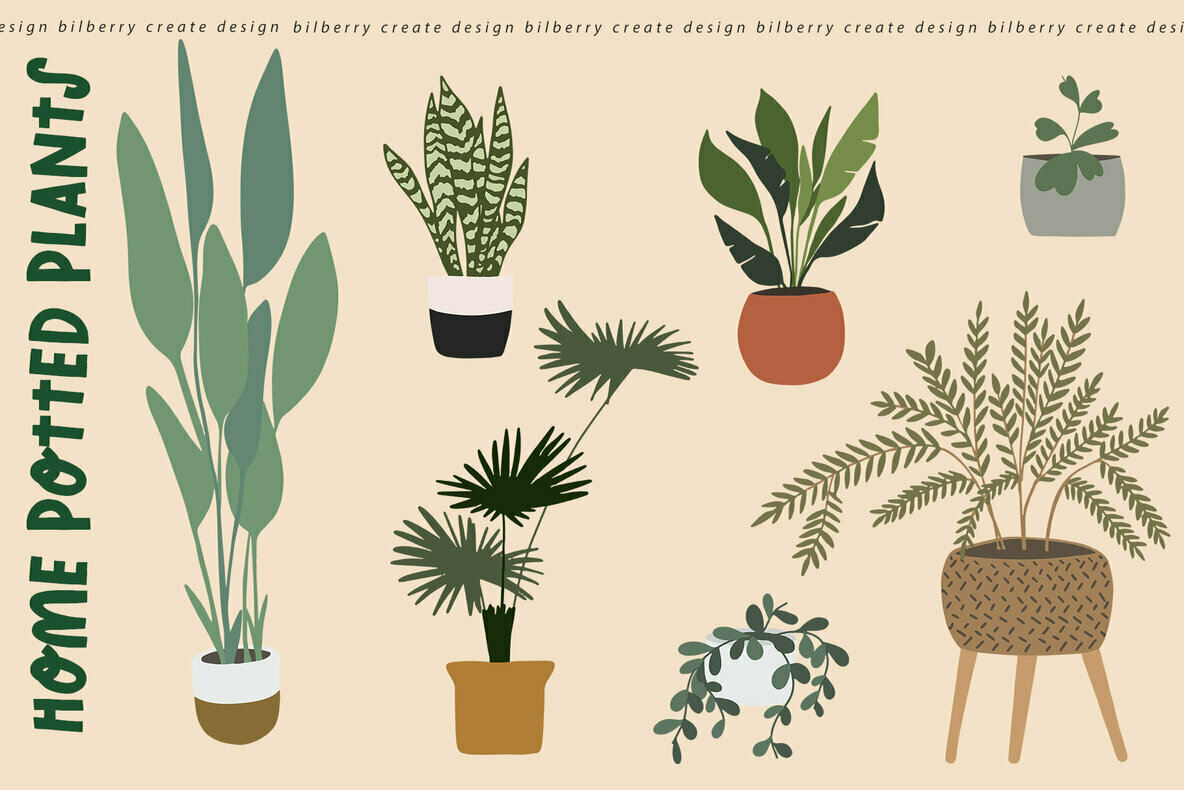 Home Potted Plant Art Set Home Potted Plant Art Set