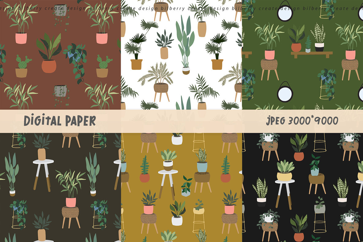 Home Potted Plant Art Set Home Potted Plant Art Set