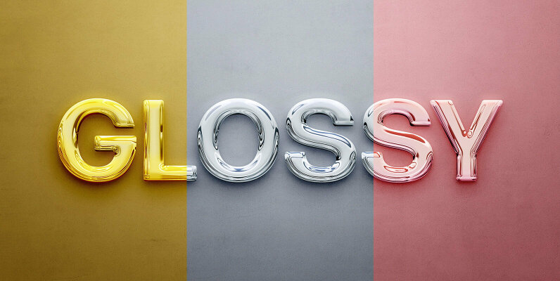 Glossy 3D Text Effects