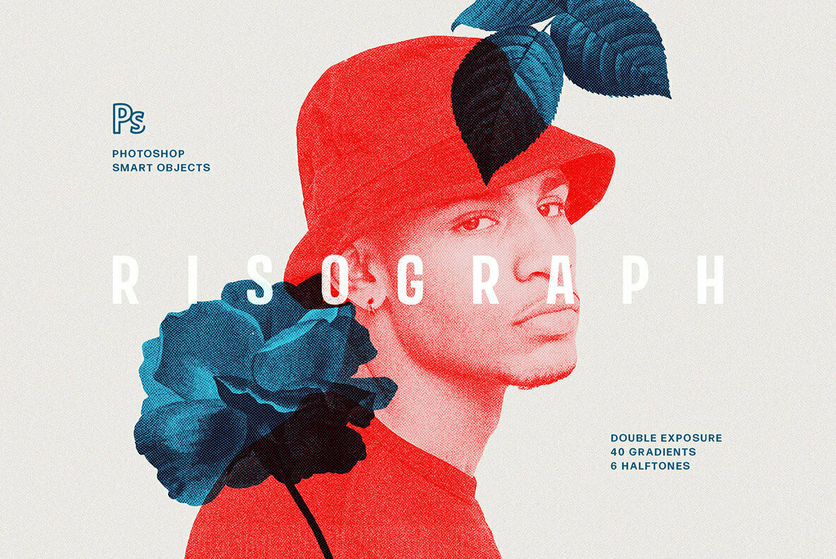 Risograph Double Exposure Effect Risograph Double Exposure Effect