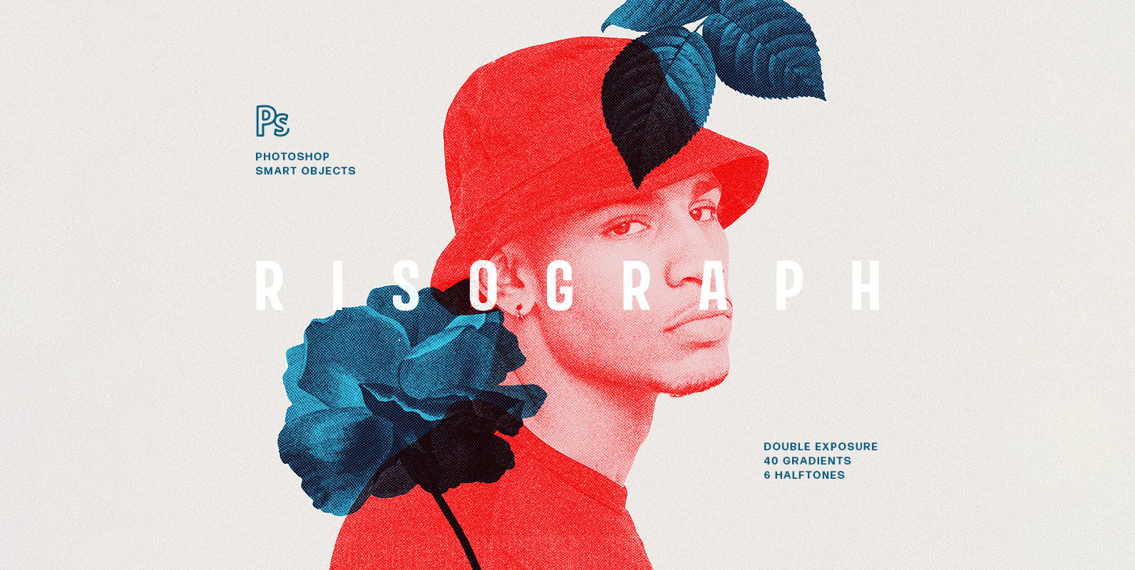 Risograph Double Exposure Effect Risograph Double Exposure Effect