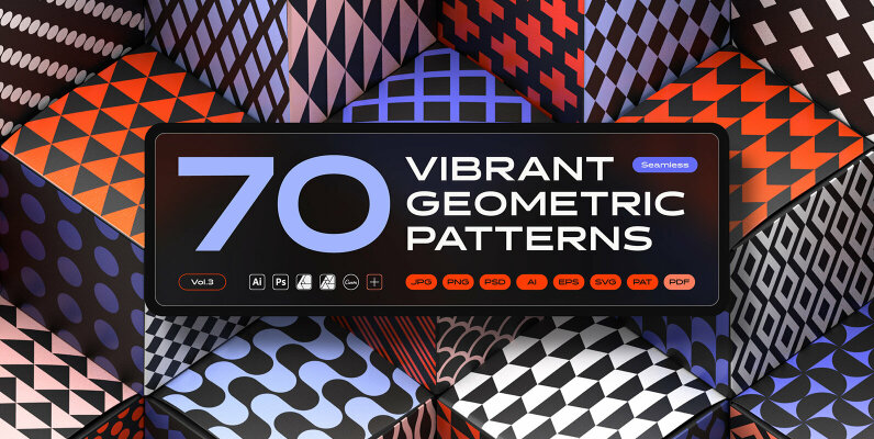 Vibrant Geometric Seamless Patterns Collection