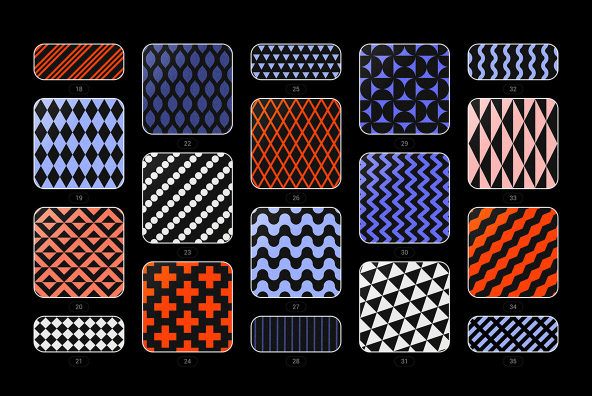 Vibrant Geometric Seamless Patterns Collection 6