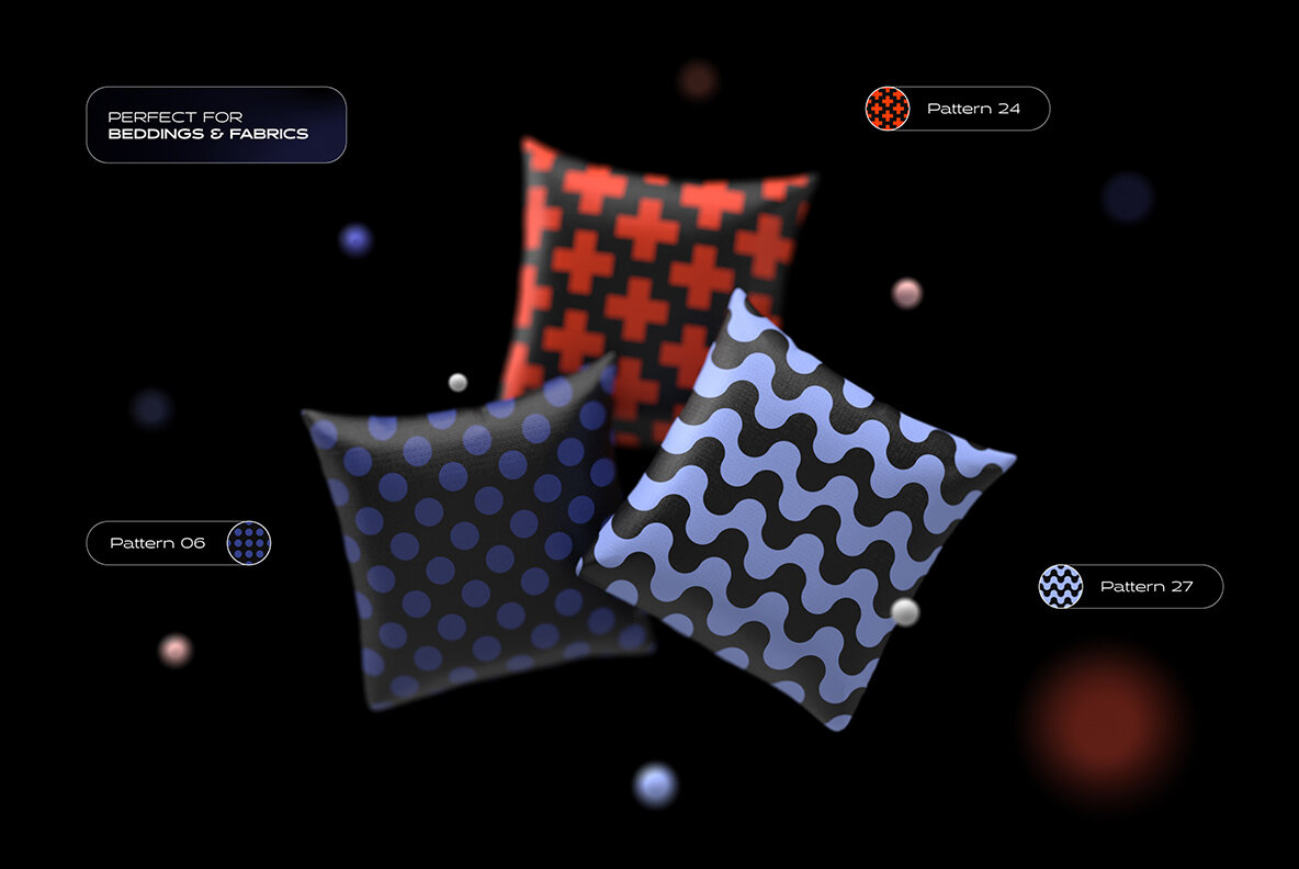 Vibrant Geometric Seamless Patterns Collection 7