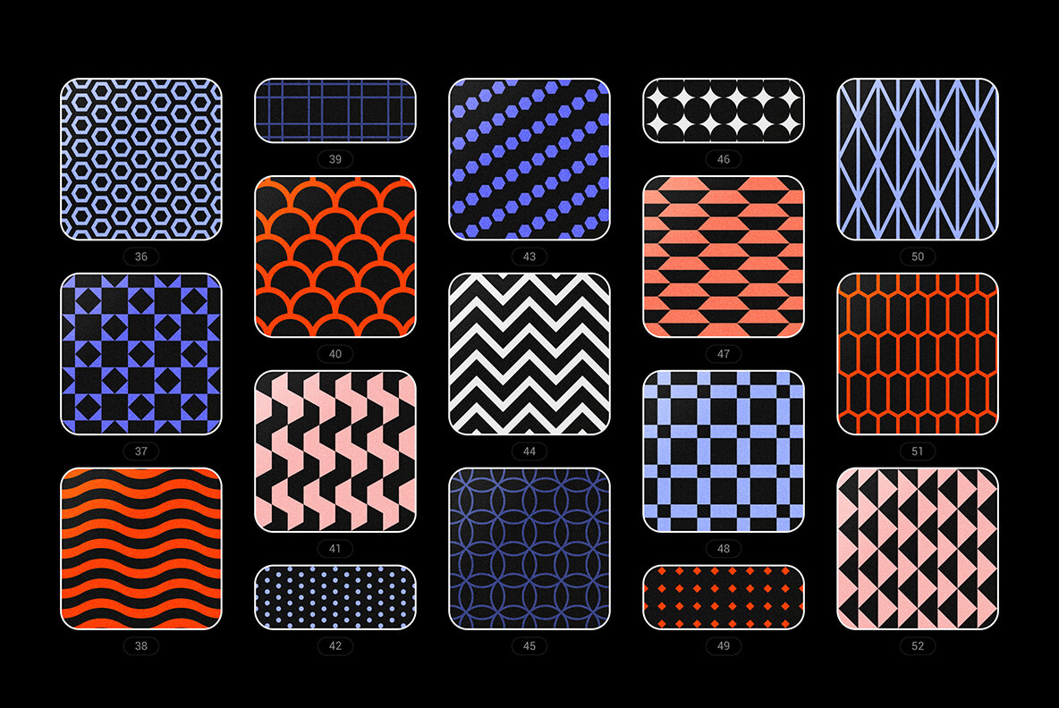 Vibrant Geometric Seamless Patterns Collection 8