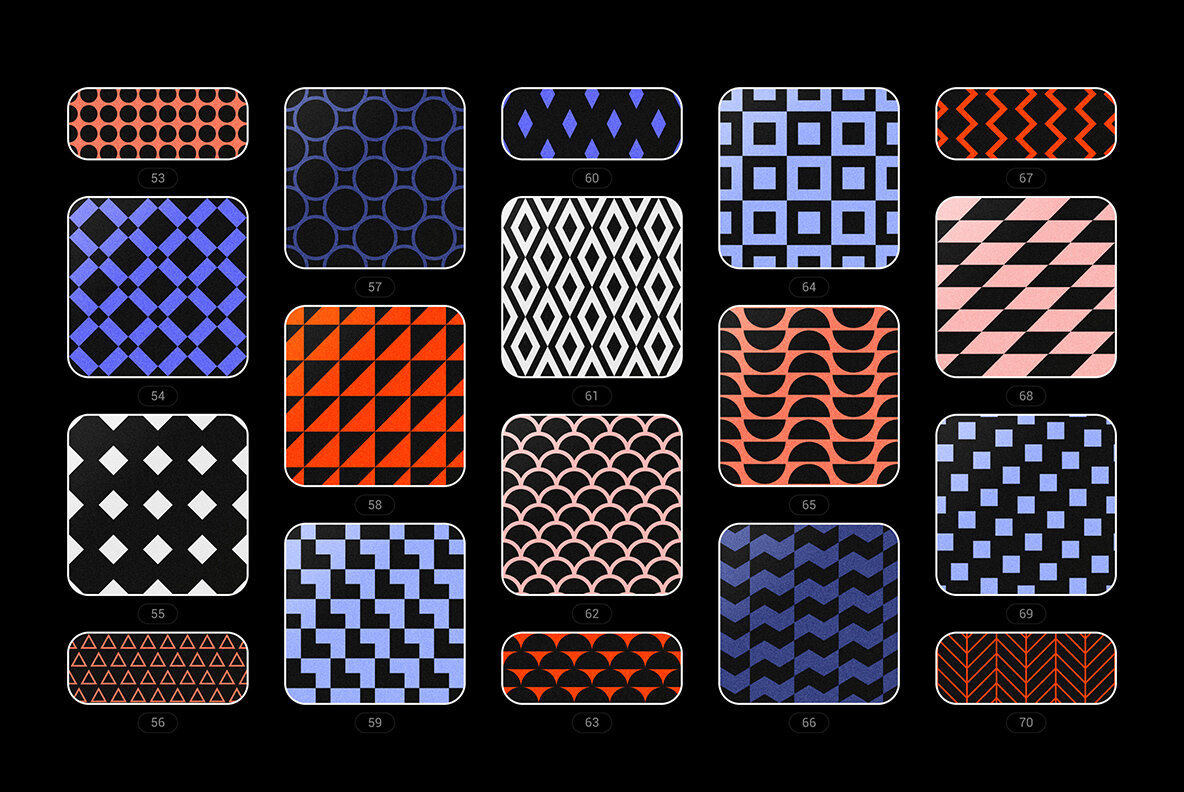 Vibrant Geometric Seamless Patterns Collection 11
