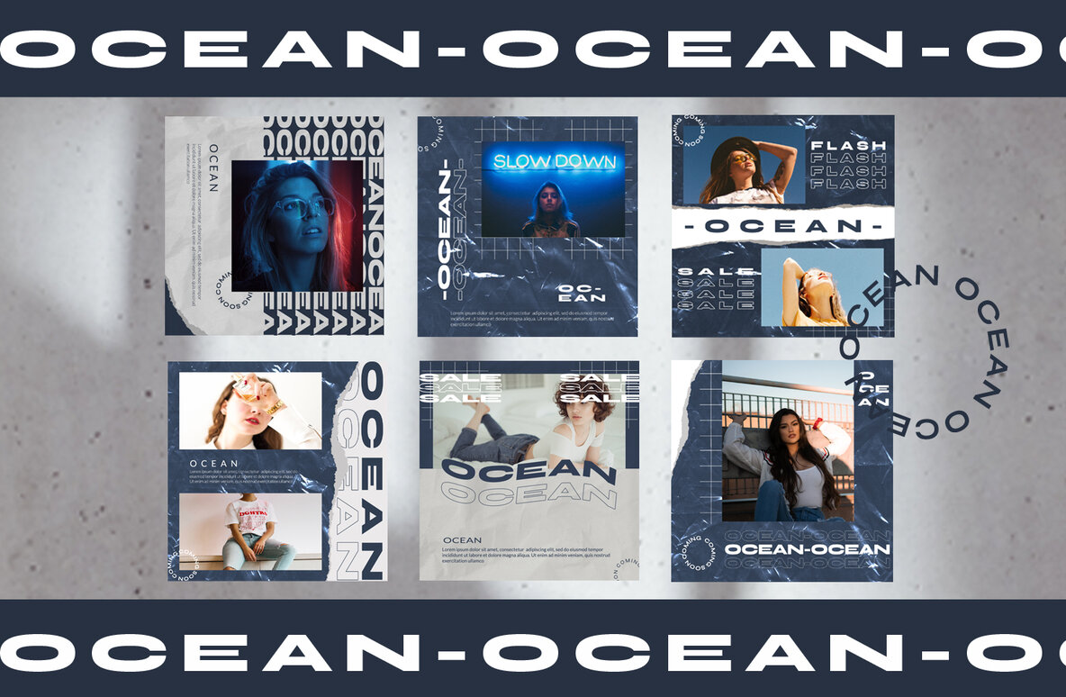 OCEAN Instagram Template 9