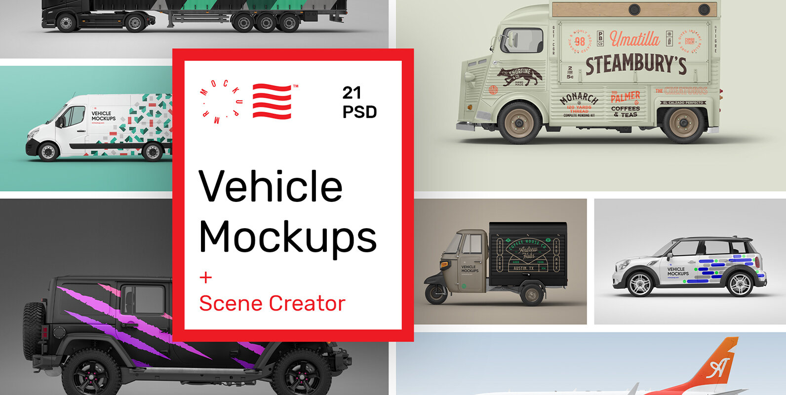 Vehicle Mockups - Car & Plane Mockups Vehicle Mockups - Car & Plane Mockups
