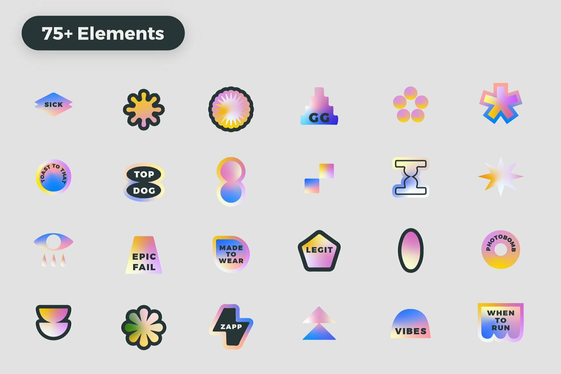 Gradient Sticker Bundle Gradient Sticker Bundle