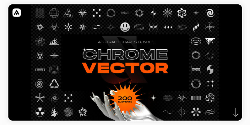 Chrome   Vector Abstract Shapes Bundle